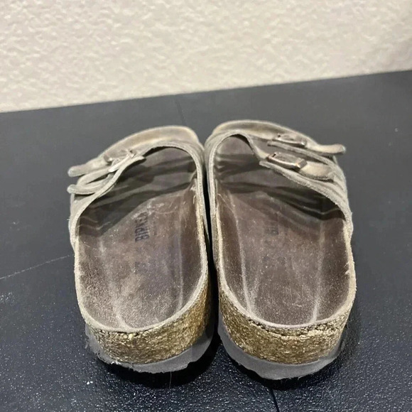 Birkenstock Granada Leather Sandals Size 37 Double Strap Buckle Slides Slip On - Picture 5 of 9